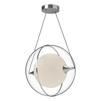 Aries 16-in Chrome Dimmable LED Pendant (461|PD76716-CH)