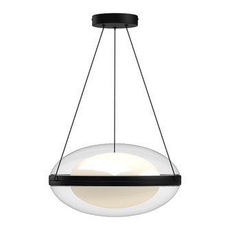 Virgo 16-in Black/Opal Glass LED Pendant (461|PD76316-BK/OP)