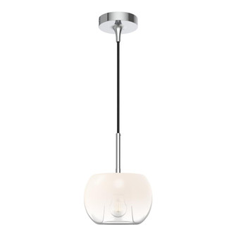 Samar 8-in Chrome/Opal Glass 1 Light Socket Pendant (461|PD57508-CH/OP)
