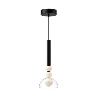 Rise 6-in Black/Clear LED Pendant (461|PD30502-BK/CL)