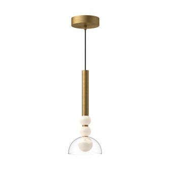 Rise 6-in Brushed Gold/Clear LED Pendant (461|PD30502-BG/CL)