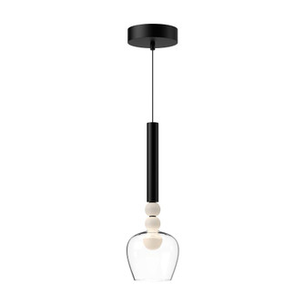 Rise 6-in Black/Clear LED Pendant (461|PD30501-BK/CL)
