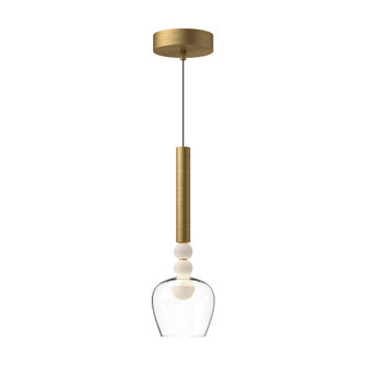 Rise 6-in Brushed Gold/Clear LED Pendant (461|PD30501-BG/CL)