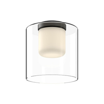 Birch 9-in Black/Clear Dimmable LED Flush Mount (461|FM53509-BK/CL)