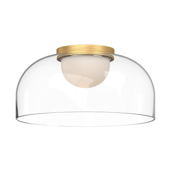 Cedar 12-in Brushed Gold/Clear LED Flush Mount (461|FM52512-BG/CL)