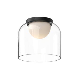 Cedar 8-in Black/Clear Dimmable LED Flush Mount (461|FM52508-BK/CL)