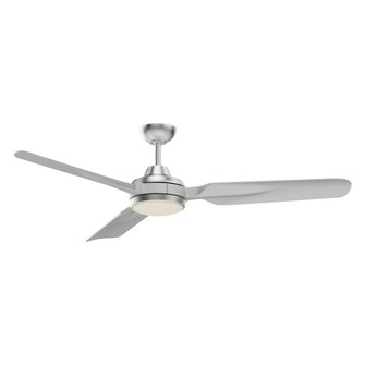 Fremont 60-in Brushed Nickel Damp-Rated Dimmable LED Ceiling Fan (461|CF95960-BN)