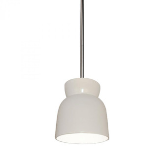 Large Hourglass Pendant (254|CER-6515-WHT-NCKL-RIGID)