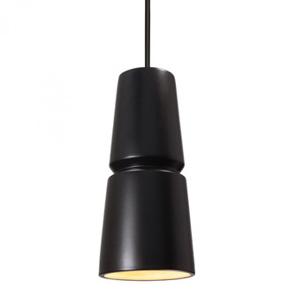 Small Cone 1-Light Pendant (254|CER-6430-CRB-MBLK-RIGID)