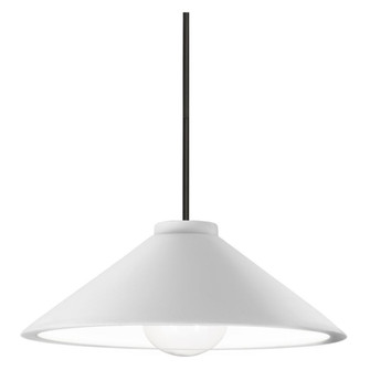 Trapezoid 1-Light LED Pendant (254|CER-6420-WHT-MBLK-RIGID-LED1-700)