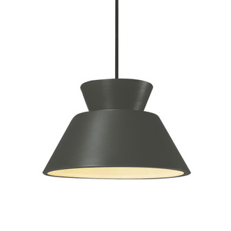 Trapezoid 1-Light Pendant (254|CER-6420-PWGN-MBLK-RIGID)