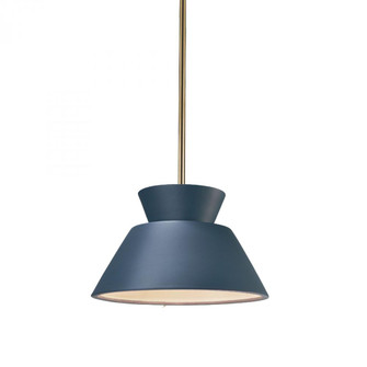 Trapezoid 1-Light Pendant (254|CER-6420-MID-ABRS-RIGID)