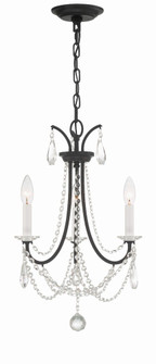 Karrington 3 Light Matte Black Mini Chandelier (205|KAR-90903-MK-CL-MWP)