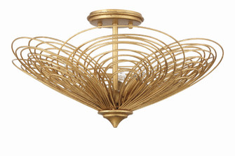 Doral 3 Light Renaissance Gold Semi Flush Mount (205|DOR-B7703-RG)