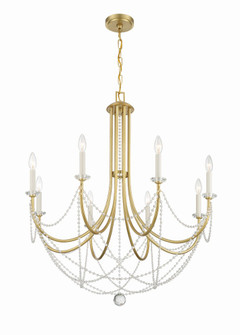 Delilah 8 Light Aged Brass Chandelier (205|DEL-90808-AG)