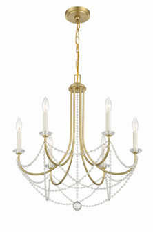 Delilah 6 Light Aged Brass Chandelier (205|DEL-90806-AG)