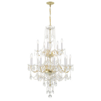 Traditional Crystal 32'' Hand Cut Crystal Polished Brass Chandelier (205|1155-PB-CL-MWP)
