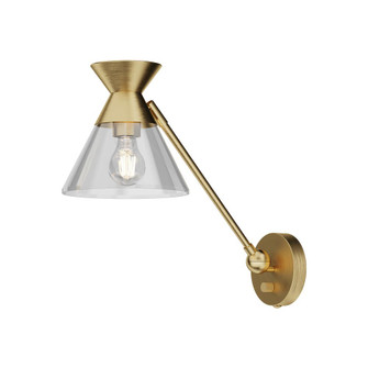 Mauer 8-in Brushed Gold/Clear Glass 1 Light Wall/Vanity (7713|WV521008BGCL)