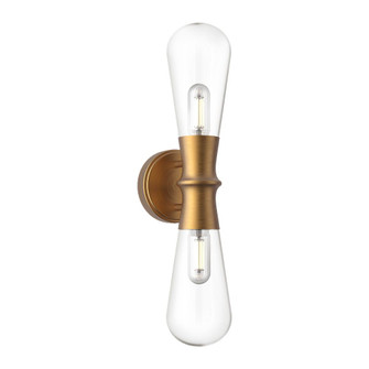 Marcel 5-in Aged Gold 2 Lights Damp-Rated Wall/Vanity Light (7713|WV464002AG)