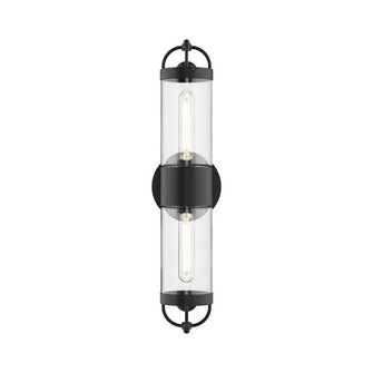 Lancaster 5-in Matte Black 2 Lights Damp-Rated Wall/Vanity Light (7713|WV461102MB)