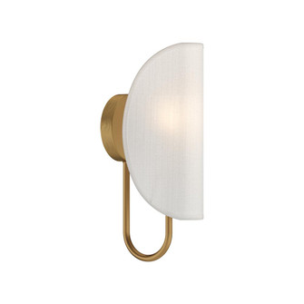 Seno 6-in Aged Gold/White Cotton Fabric 1 Light Damp-Rated Wall/Vanity Light (7713|WV450706AGCW)