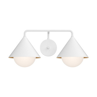 Remy 21-in White/Opal Glass 2 Lights Damp-Rated Vanity Light (7713|VL485221WHOP)
