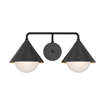 Remy 21-in Matte Black/Opal Glass 2 Lights Damp-Rated Vanity Light (7713|VL485221MBOP)