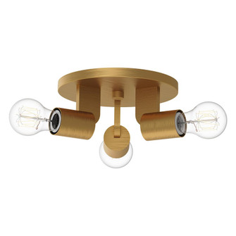 Claire 10-in Aged Gold 3 Lights Semi Flush Mount (7713|SF607003AG)