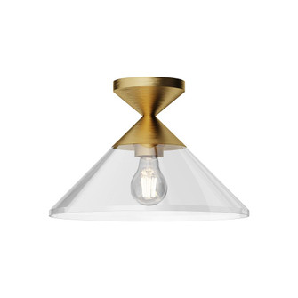Mauer 12-in Brushed Gold/Clear Glass 1 Light Semi Flush Mount (7713|SF521012BGCL)