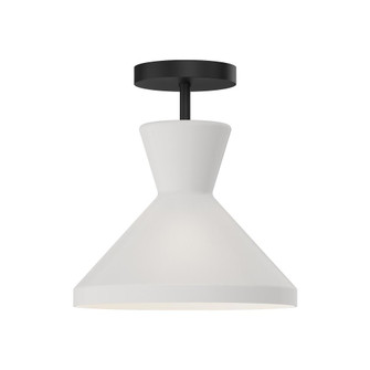 Betty 10-in Matte Black/Opal Glass 1 Light Semi Flush Mount (7713|SF473710MBOP)