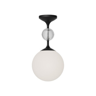 Celia 8-in Matte Black/Opal Glass 1 Light Semi Flush Mount (7713|SF415308MBOP)