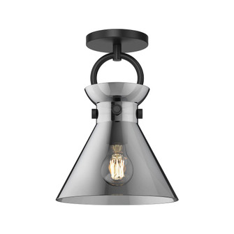 Emerson 9-in Matte Black/Smoked 1 Light Semi Flush Mount (7713|SF412509MBSM)