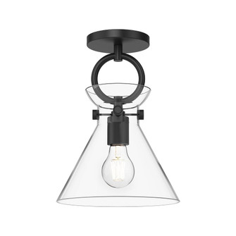 Emerson 9-in Matte Black/Clear Glass 1 Light Semi Flush Mount (7713|SF412509MBCL)