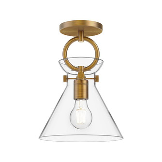 Emerson 9-in Aged Gold/Clear 1 Light Semi Flush Mount (7713|SF412509AGCL)