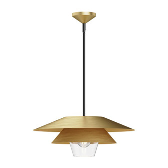 Tetsu 20-in Brushed Gold/Clear Glass 1 Light Socket Pendant (7713|PD475120BGCL)