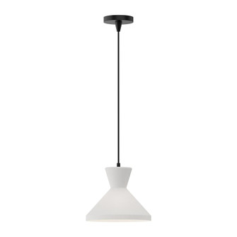 Betty 10-in Matte Black/Opal Glass 1 Light Socket Pendant (7713|PD473710MBOP)