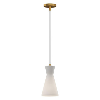 Betty 6-in Aged Gold/Opal Glass 1 Light Socket Pendant (7713|PD473706AGOP)