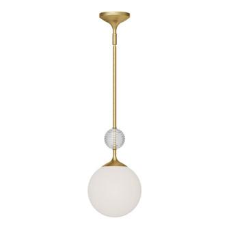 Celia 8-in Brushed Gold/Opal Glass 1 Light Socket Pendant (7713|PD415308BGOP)