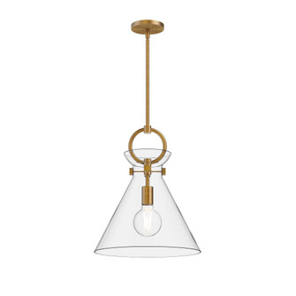 Emerson 14-in Aged Gold/Clear 1 Light Pendant (7713|PD412514AGCL)