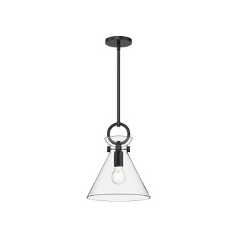 Emerson 11-in Matte Black/Clear Glass 1 Light Socket Pendant (7713|PD412511MBCL)
