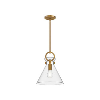 Emerson 11-in Aged Gold/Clear 1 Light Pendant (7713|PD412511AGCL)