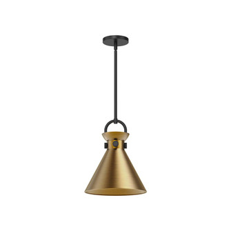 Emerson 11-in Matte Black/Aged Gold 1 Light Pendant (7713|PD412011MBAG)