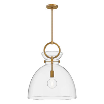 Waldo 18-in Aged Gold/Clear 1 Light Pendant (7713|PD411818AGCL)