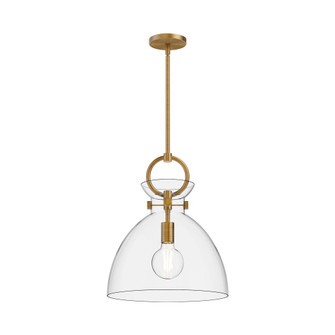 Waldo 14-in Aged Gold/Clear 1 Light Pendant (7713|PD411814AGCL)