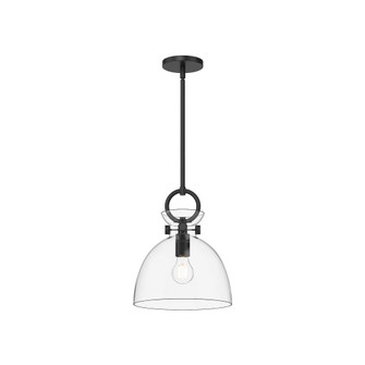 Waldo 11-in Matte Black/Clear Glass 1 Light Socket Pendant (7713|PD411811MBCL)