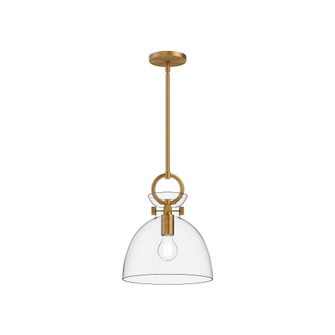 Waldo 11-in Aged Gold/Clear 1 Light Pendant (7713|PD411811AGCL)