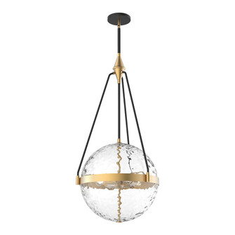 Harmony 18-in Brushed Gold/ Clear Water Glass 4 Lights Pendant (7713|PD406418BGWC)