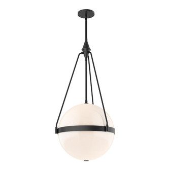 Harmony 18-in Matte Black/Glossy Opal Glass 4 Lights Pendant (7713|PD406418MBGO)
