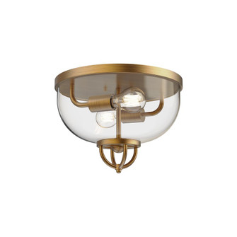 Lancaster 13-in Aged Gold 2 Lights Flush Mount (7713|FM461102AG)