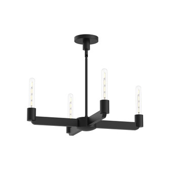 Claire 25-in Matte Black 4 Lights Chandeliers (7713|CH607225MB)